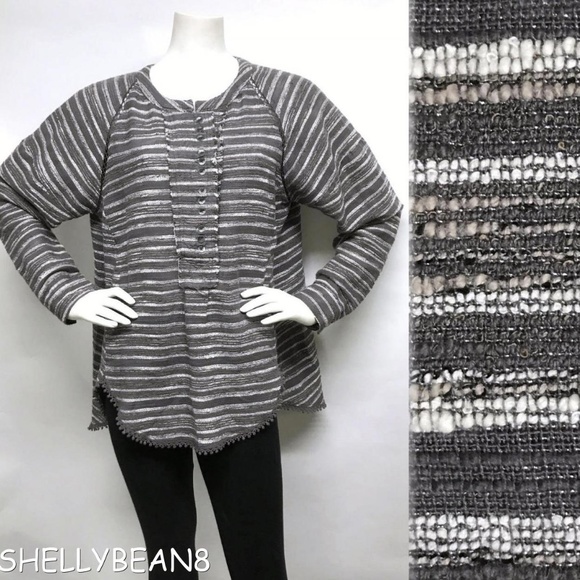 FREE PEOPLE Top METALLIC Chest 44" OVERSIZED S M L - Picture 2 of 8